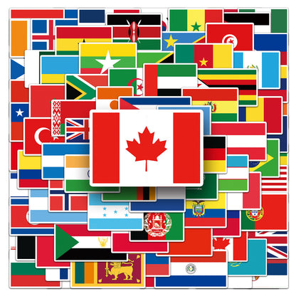 105pcs Panda Music Superheros Toy Kids Stickers Luggage Laptop Skateboard Waterproof Party Bag Fillers Waterbottle Decal Graffiti Patche (Country)