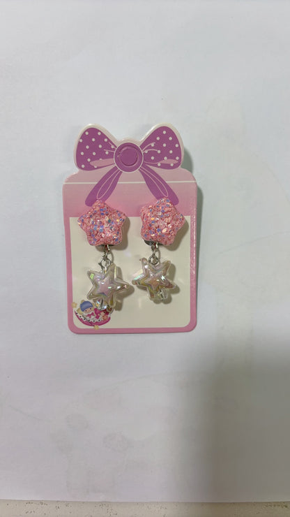 3 Pairs kids Clip On Earrings for Girls Cute Earrings No Pierced Princess Play Girls Dress Up Jewelry Set for Kids