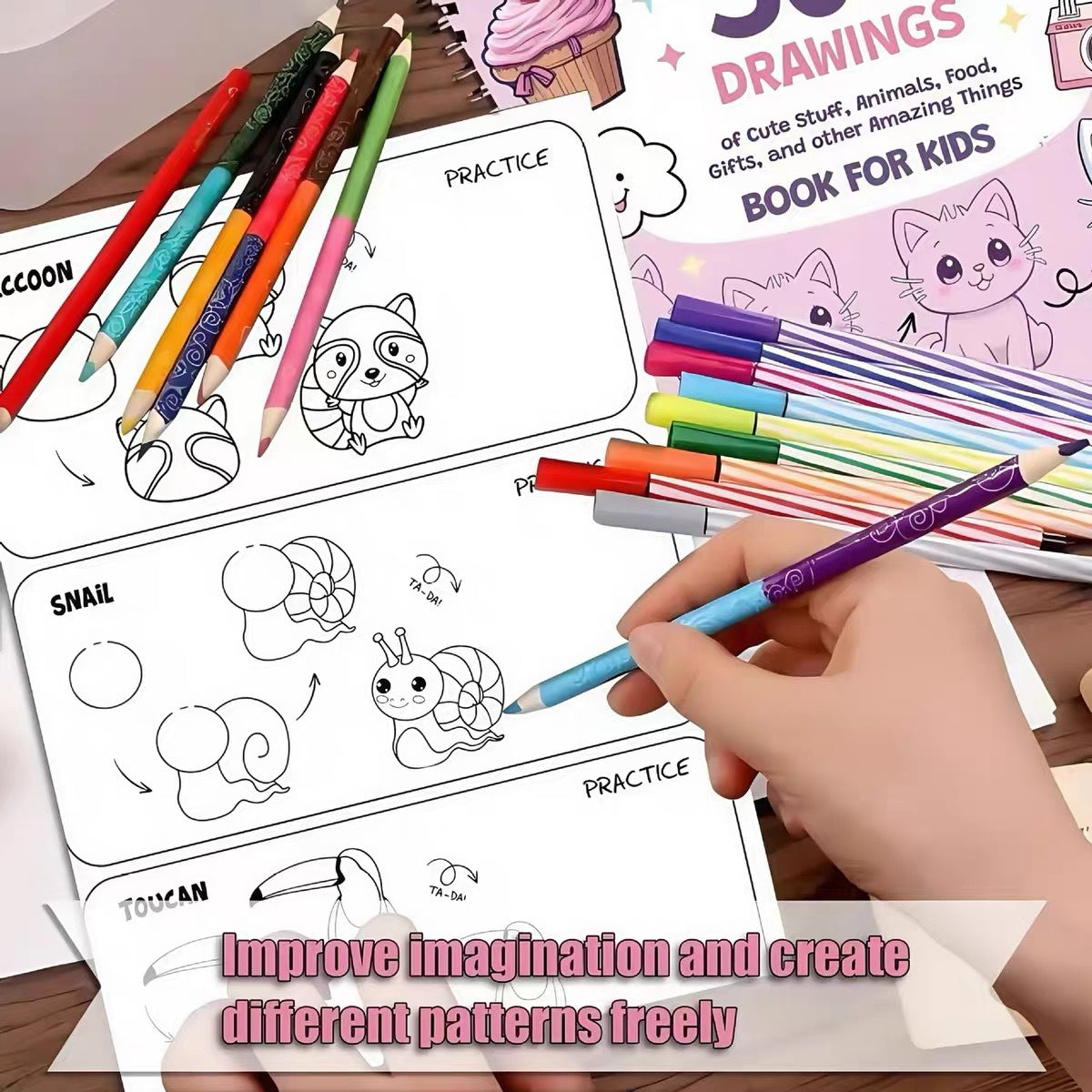 How To Draw Everything: 300 Drawings of Cute Stuff, Animals, Food, Gifts, and other Amazing Things | Book For Kids(Set02 300)