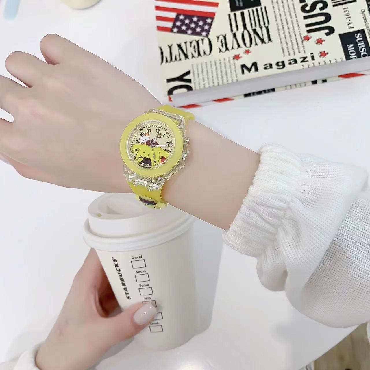 Toys for 3-8 Year Old Girls Boys, Toddler Watches Gifts for Kids 4-9 Birthday Gifts Learning Toys glow in dark Watch(Kuromi)