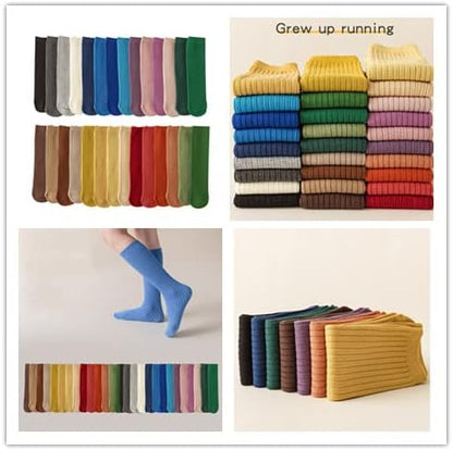 3 Pairs Back to School Kids Girls Knee High Plain School Uniform Colourful Cotton Rich Socks (Black)