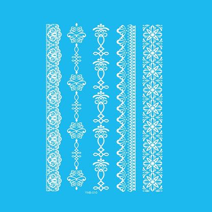 9 Sheets Women Men Gold Fashion Metallic Temporary Tattoos Waterproof Stickers Festival Fake Jewelry Tattoos Body Art