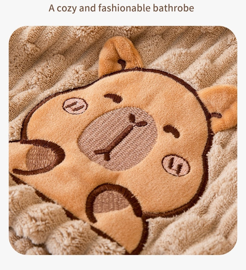 Cute Capybara Cat Bath Towels Set, Soft Super Absorbent Coral Fleece Bath Towel and Face Towel for Bathroom Hotel Gym Spa Beach (Cat)