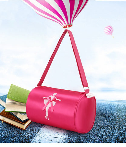 Girls Kids Children Ballet Dance Bag, Pink Ballerina Handbag Tote Gymnastics Sports Duffel Bag, Crossbody Shoulder School Bag Light Weight Carry-on Luggage
