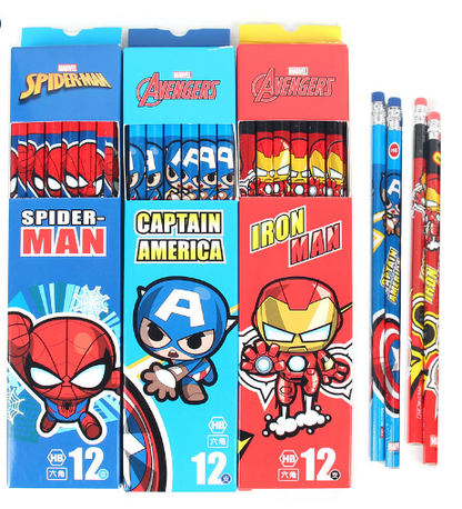 12 Pack Princess Spider HB Pencils with erasers Kids Children Party Bag Fillers School Office