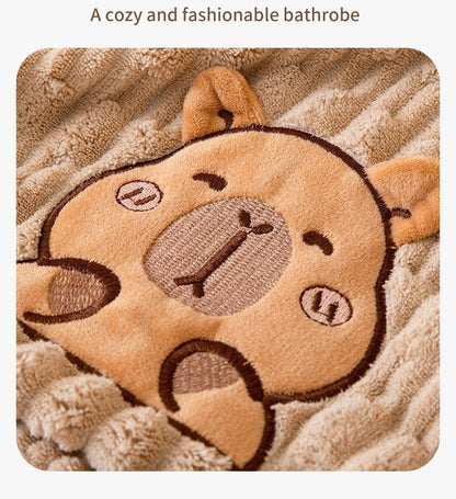Cute Capybara Cat Bath Towels Set, Soft Super Absorbent Coral Fleece Bath Towel and Face Towel for Bathroom Hotel Gym Spa Beach (Capybara)