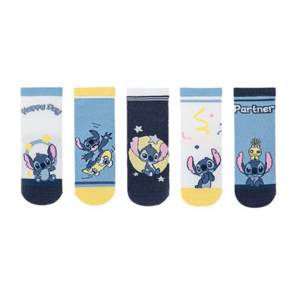 5 Pairs Toddlers Kids Costume cotton Infant Ankle Socks 1-5 Years (UK, Age, 1 Year, 5 Years, Regular, Stitch)