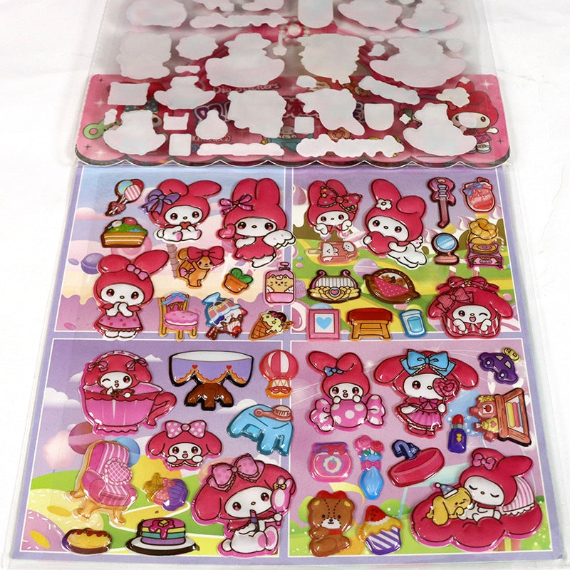 Kids Cartoon Puffy Stickers,Girls Kpop Hunters, 3D Stickers Variety Pack, Party Favor for Kids, Waterproof Stickers Cute Capybara (Kuromi)