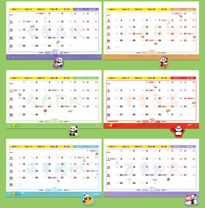 Desk Calendars,2026 Pet Theme Offices Calendar | Academic Planner with Wooden Base Puppy Kitten Design Organization for Daily Work School Teacher Kids Family Home Class Offices (Panda)