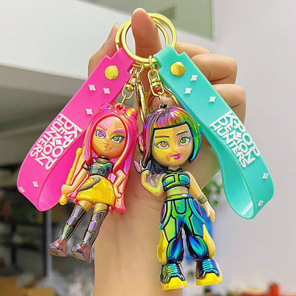 Kpop 1pcs Demon Keychain, Cartoon Hunters Figure Key Pendants Silicone for Bag backpack Keyring Decoration Pendants Adults Party Favors Birthday Party Supplies（C）