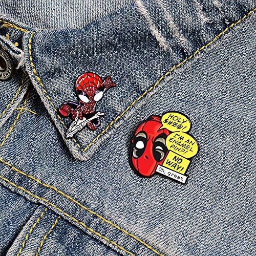 4PCS Stich Spider Medal Wopin Enamel Pins Cute Collectable Novelty Brooch Lapel Pin Badge for Backpacks Jackets Bags Gift Idea(Spiderman)