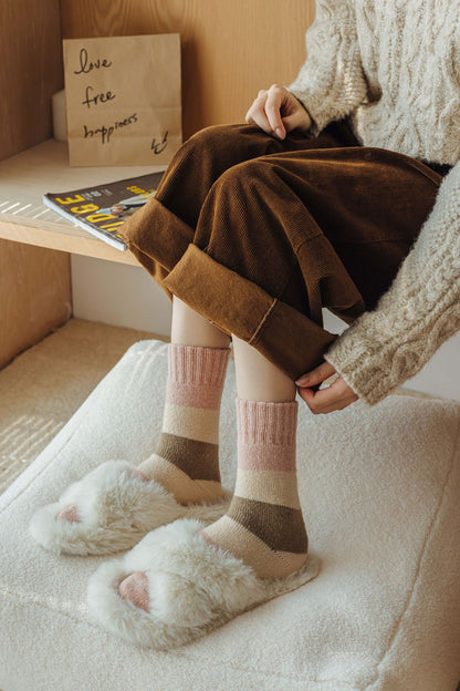 3 Pairs Ladies Thermal Socks Womens Warm Thick Heat Wool Knitting Walking Boot Hiking Socks Winter Christmas(A)