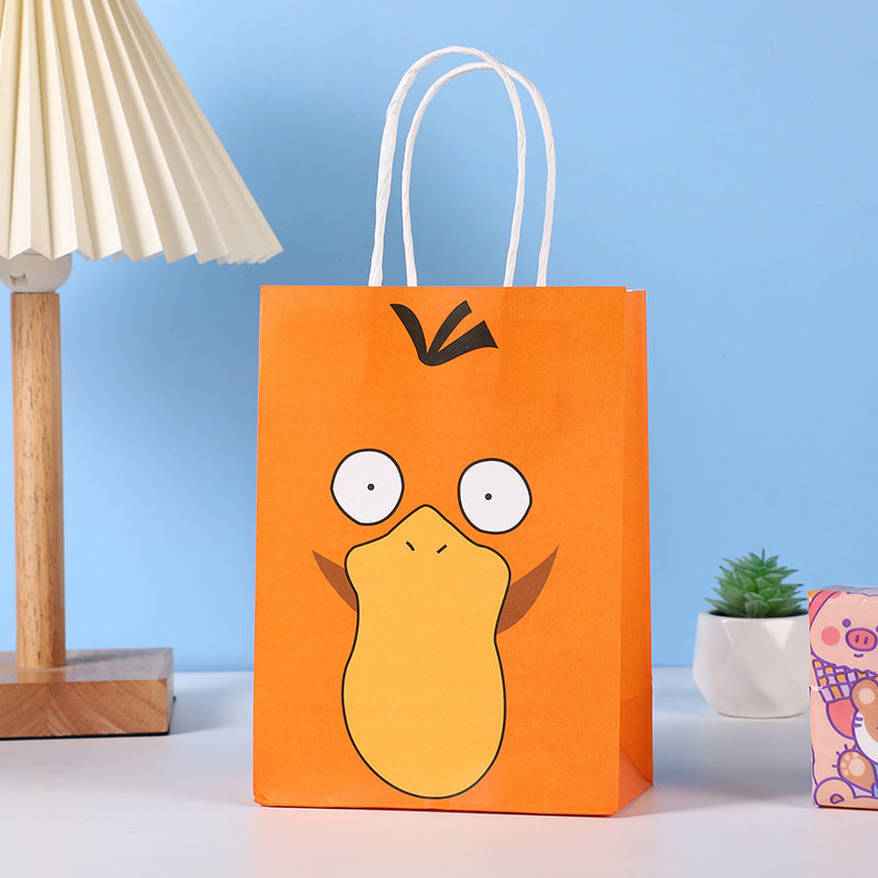 18 Pieces Princess Pink Kraft Paper Bags for Girls Gifts Party Favor Goodie  Treat Bags With Handle for Christmas,Birthday,and Celebrations Party Supplies（Pikachu）