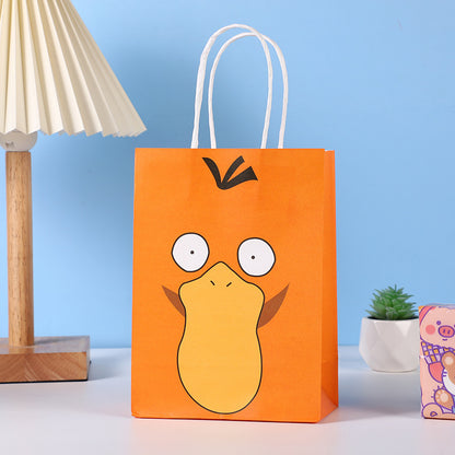 18 Pieces Princess Pink Kraft Paper Bags for Girls Gifts Party Favor Goodie  Treat Bags With Handle for Christmas,Birthday,and Celebrations Party Supplies（Pikachu）