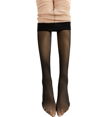 Women Magic Extra Thick Warm Winter Double Lined Stretch Thermal Fleece Tights ( Black with fleece)