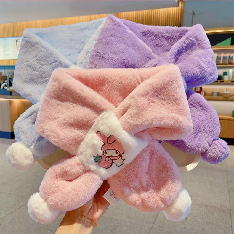 Kids Winter Beanie Scarf for 2-10 Years Old Boys Girls.Outdoor Warm Fleece Lined Thermal Knit Fluffy Pom