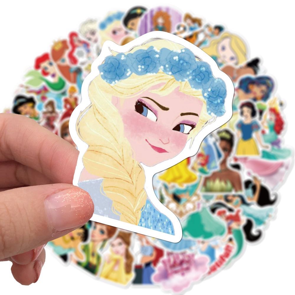50pcs Princess Aven Superheros Toy Kids Stickers Luggage Laptop Skateboard Waterproof Party Bag Fillers Waterbottle Decal Graffiti Patches