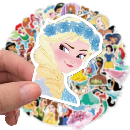 50pcs Princess Aven Superheros Toy Kids Stickers Luggage Laptop Skateboard Waterproof Party Bag Fillers Waterbottle Decal Graffiti Patches