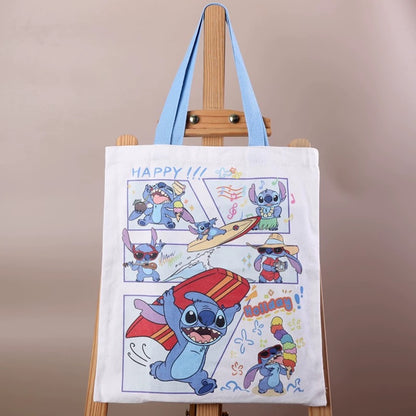 Stitich Tote Bag With Canvas Tote Bag Casual Reusable Shopping Bag With Washable Foldable Shopper Bag For Women Girls（Stitch)