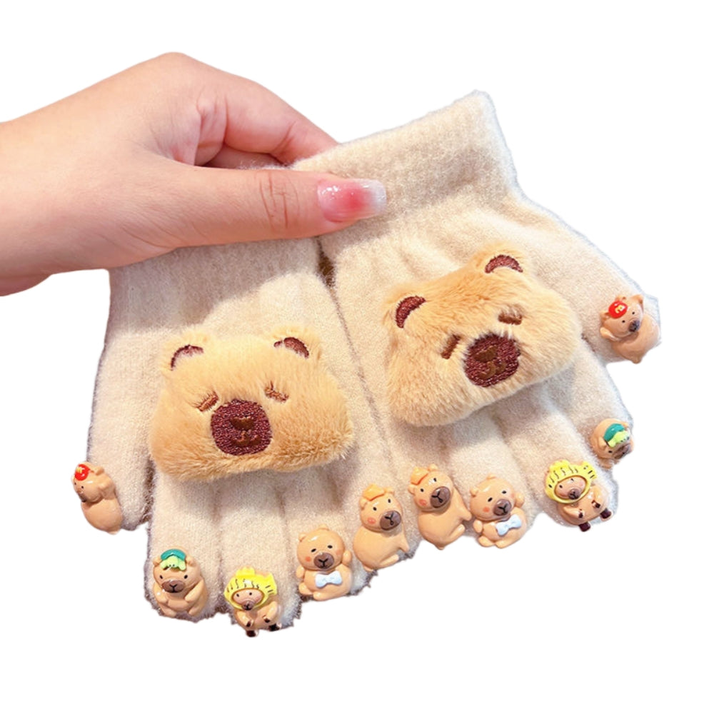 Full Finger Gloves Elsa Winter Knit Warm Mittens Soft Lined Fleece Thermal Outdoor Stretchy Gloves for Kids boys girls