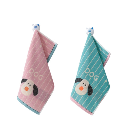 2PCS Children's Facial Towel, Kids Washcloth Towels, Cotton Kids Face Towels, Cute Kitty dog Hand Towel Set, Children Wash Cloths for Hand Face Shower, 35x 70 CM (Dog)