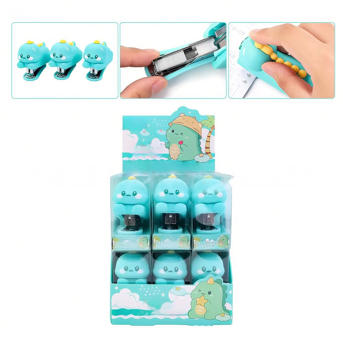 Mini Effortless Kitty Princess Desktop Staplers with 1000 Standard No.10 Staples Set Cute Stapler Gift for Student and Office School Stationary Use (Panda)