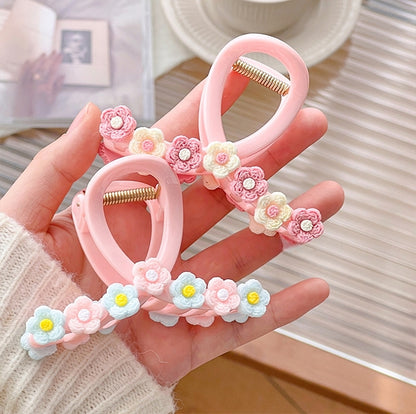 2/3 Pcs Hair Claw Clips for Women and Girls 2/3 Flower Heart Princess Trendy Coloured Claw Clip kids Kitty pink Claw Clips for all