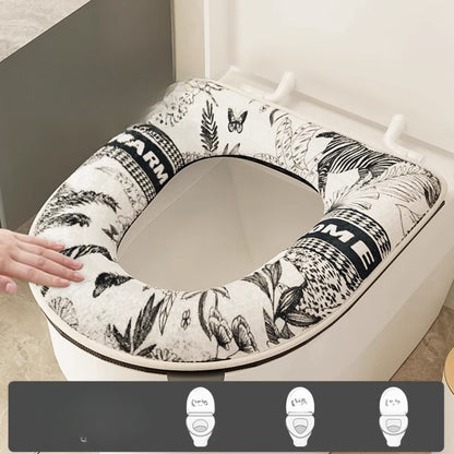Bathroom Toilet Seat Closestool Washable Soft Warmer Mat Cover Pad Cushion Cover