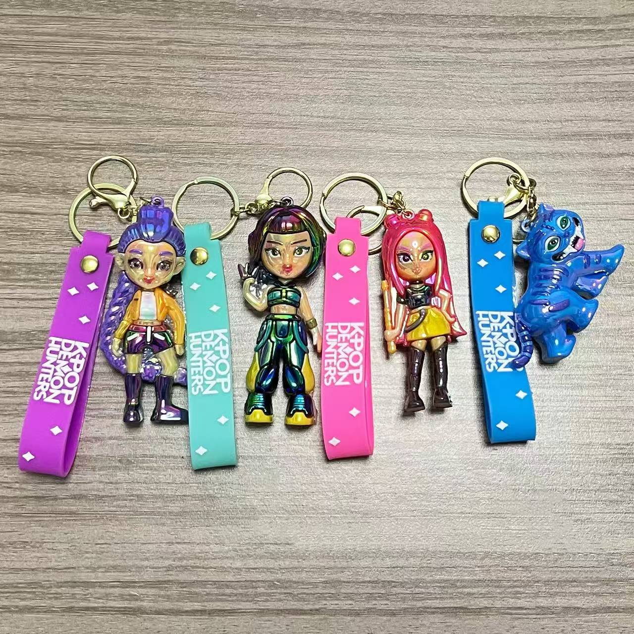 Kpop 1pcs Demon Keychain, Cartoon Hunters Figure Key Pendants Silicone for Bag backpack Keyring Decoration Pendants Adults Party Favors Birthday Party Supplies（C）