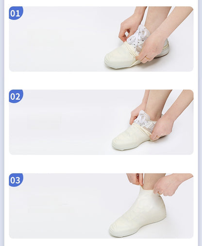 2pcs Rain Shoe Covers Latex Waterproof Shoe Covers Unisex Shoes Protectors Reusable Non-Slip Rain Boot Overshoes Walking Shoes Accessories