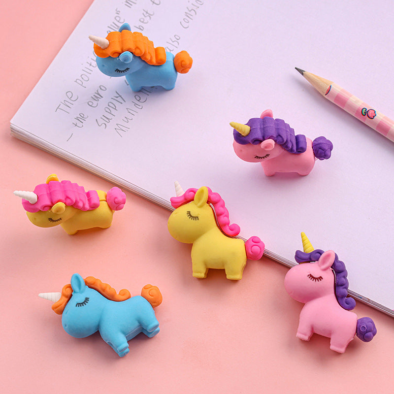 Unicorn Dinosaur Rubbers Pencil Eraser Erasers Rubber for Kids School Stationary Party Favour Bag Fillers Gift Set