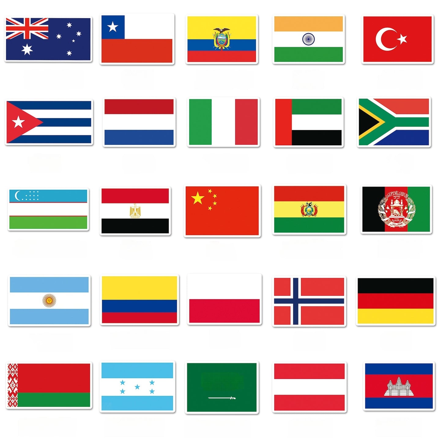 105pcs Panda Music Superheros Toy Kids Stickers Luggage Laptop Skateboard Waterproof Party Bag Fillers Waterbottle Decal Graffiti Patche (Country)