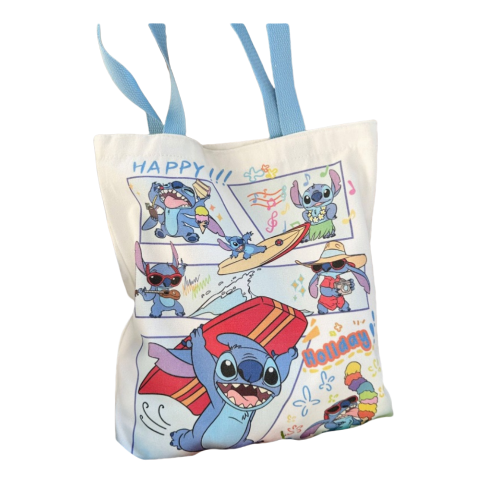 Stitich Tote Bag With Canvas Tote Bag Casual Reusable Shopping Bag With Washable Foldable Shopper Bag with Long Strap crossbody bag For Women Girls