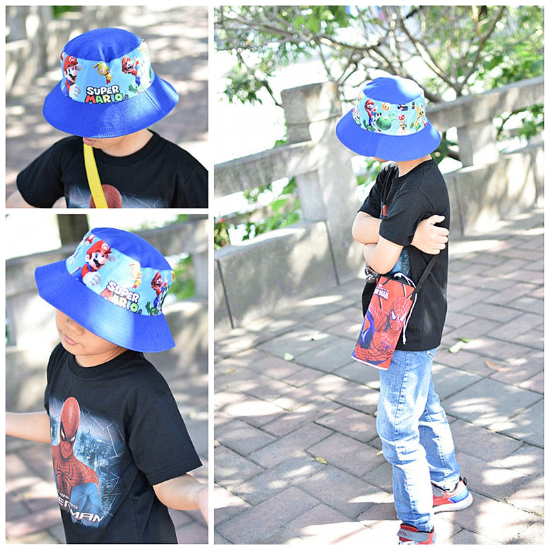 Kids Bucket Princess Sun Hat 4-12 Years Girls Boys Sports Outdoor Anti UV Lightweight Summer Beach Cool Wide Brim Protection（Stitch）