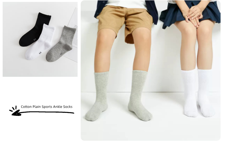 6 Pairs School Uniform Boys Girls Childrens Kids rich cotton plain sports ankle Socks Infant