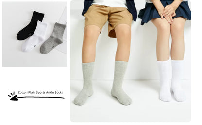 6 Pairs School Uniform Boys Girls Childrens Kids rich cotton plain sports ankle Socks Infant