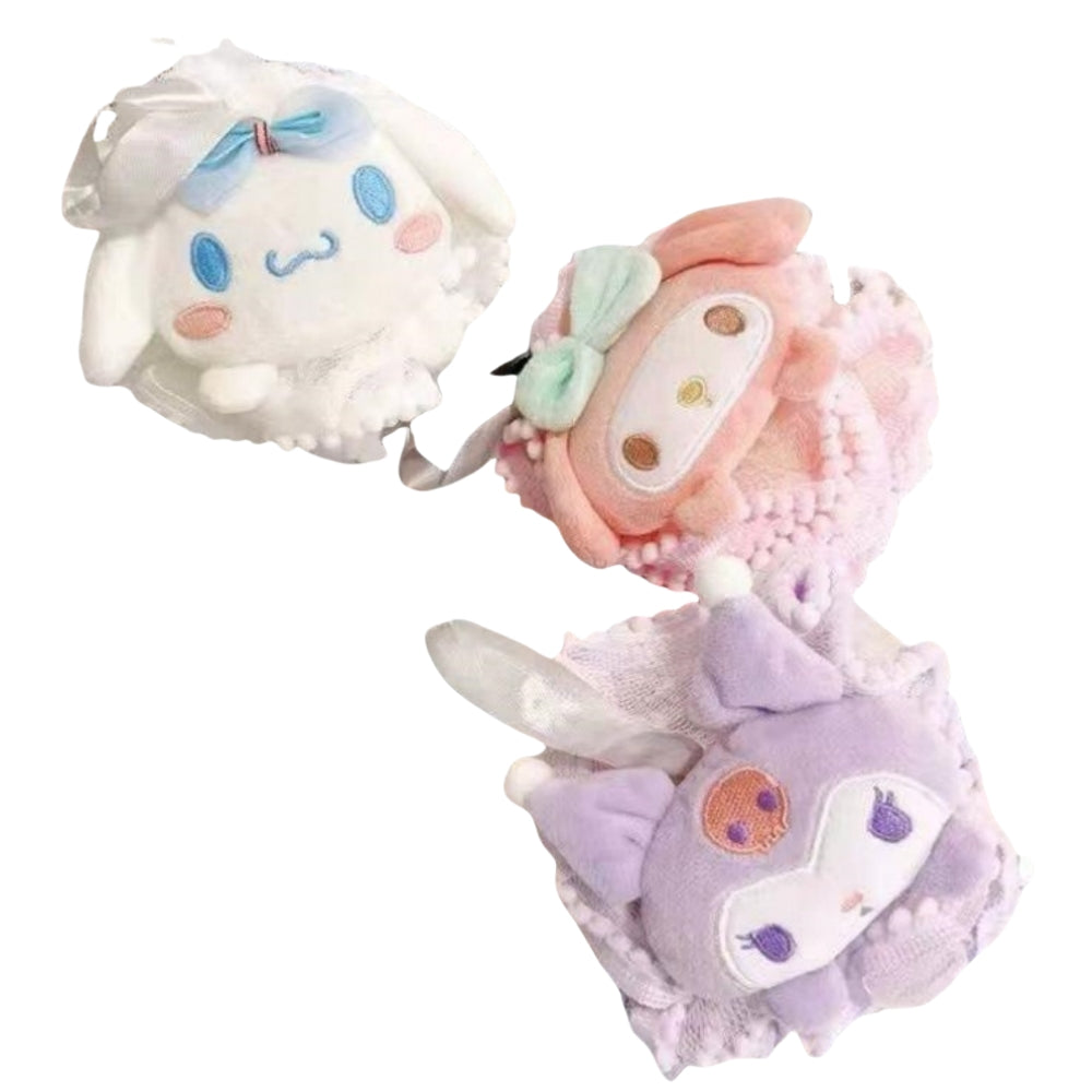 3PCS Kids Women Girls Cute Kitty Mesh Bath Shower Puff Sponge Loofahs, Children's Cartoon Bath Spong Durable Mesh Pouf Ball for Luxurious Shower Experience