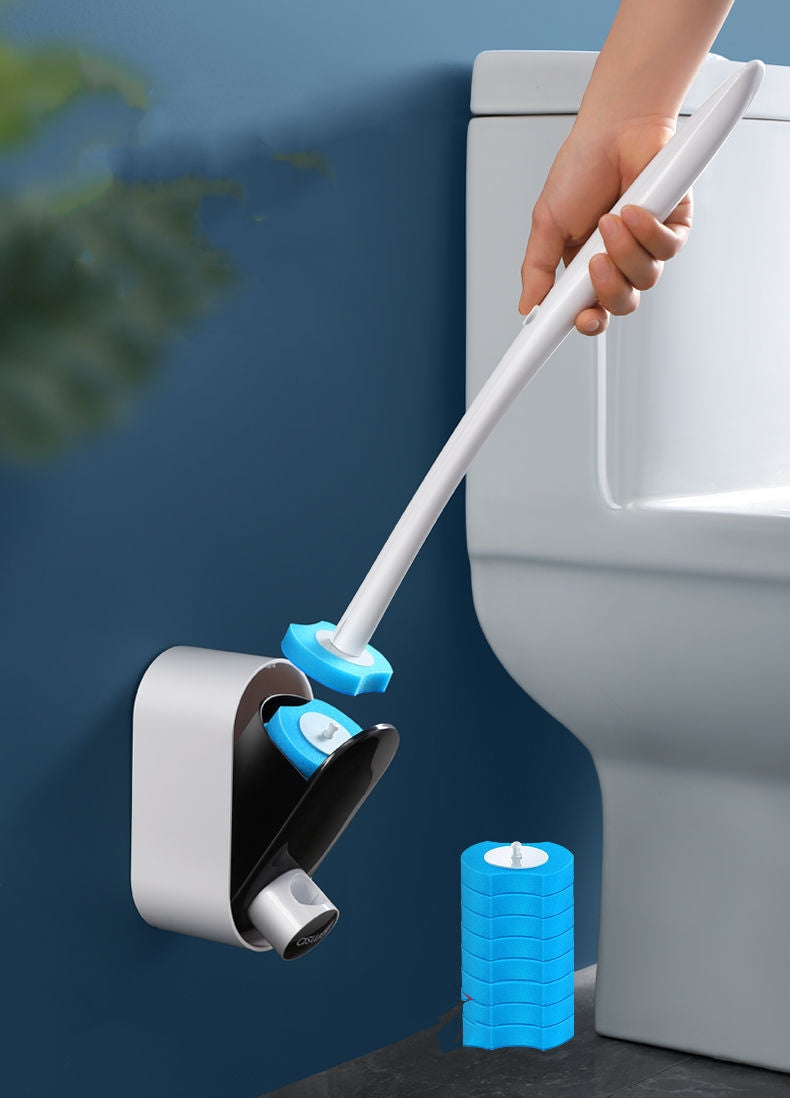 Toilet Wand with 8 Refills, Disposable Toilet Bowl Brush Disposable Cleaning System kit, Storage Caddy and Heads for Bathroom Cleaning all in one