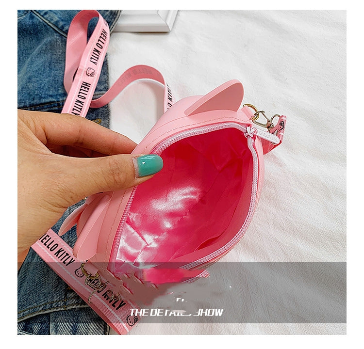 Kids Purse Girls Silicone Mini Children's Coin Purse Cute Cartoon Shoulder Bag Crossbody Bag Accessories Bags Adjustable Strap for Kids Gift Travel Holiday (Hello Kitty)