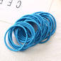 50Pcs Girls Women 2.5mm Thin School Uniform Endless Hair Elastics Bobbles Hair Ties Bands Ponios Ponytail Holders
