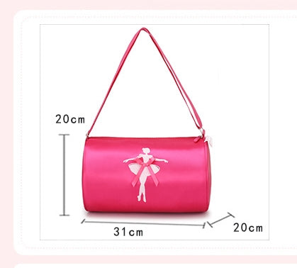 Girls Kids Children Ballet Dance Bag, Pink Ballerina Handbag Tote Gymnastics Sports Duffel Bag, Crossbody Shoulder School Bag Light Weight Carry-on Luggage