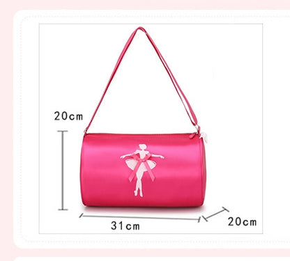 Girls Kids Children Ballet Dance Bag, Pink Ballerina Handbag Tote Gymnastics Sports Duffel Bag, Crossbody Shoulder School Bag Light Weight Carry-on Luggage