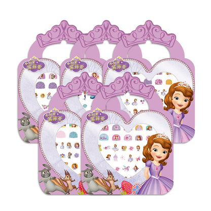 5 Sheets Toddlers Princess Elsa Minnie Kids Girls Nail Stickers Earring Stickers Art Decal Party Bag Fillers Decor for Kids Girls Birthday Gift