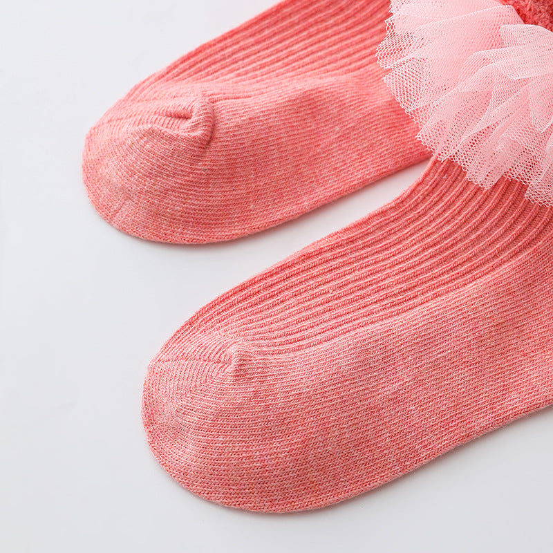 3 Pairs Kids Baby Girls Frilly Lace Tutu Flower Soft Cotton Socks Newborn Toddler Ankle Socks (Set01 1-3)