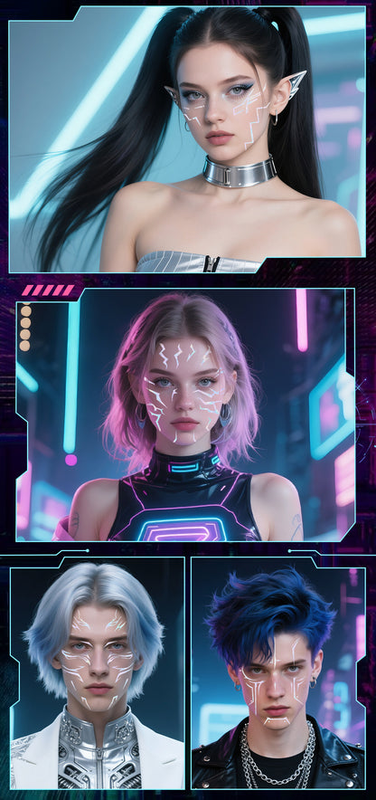 Temporary Tattoos for Kids, Kpop Cosplay Accessories, Kids Laser Tattoos for Girls Boys Face Body Christmas Costumes Cosplay Accessories Fake Hunters Tattoos (Face 4pcs) Brand: ISABELLA MOON