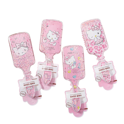 Princess mermaid Hair Brush,Paddle Hairbrush for Girls Kids,Easily Glide Through Knots No Pull Glitter Bristle Tangle Brushes Sequin airbag comb Gift (Cinnamoroll）