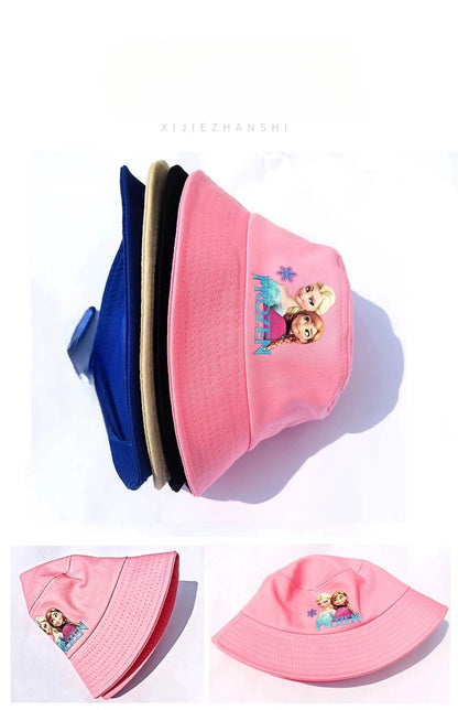 Kids Bucket Princess Sun Hat 4-12 Years Girls Boys Sports Outdoor Anti UV Lightweight Summer Beach Cool Hat Wide Brim Sun Protection