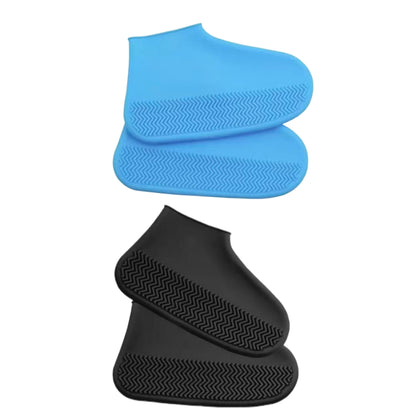 2pcs Rain Shoe Covers Latex Waterproof Shoe Covers Unisex Shoes Protectors Reusable Non-Slip Rain Boot Overshoes Walking Shoes Accessories