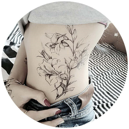 42 Sheets Women Girls large sexy Flowers Temporary Tattoos Waterproof Stickers Festival Fake Jewelry Tattoos Body Art