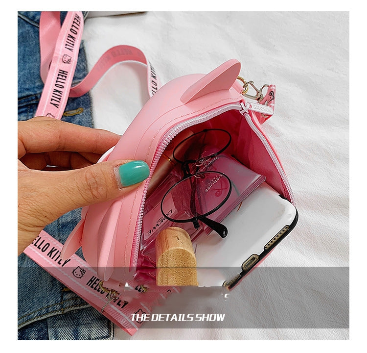 Purse Girls Silicone Mini Children's Coin Purse Cute Cartoon Shoulder Bag Crossbody Bag Accessories Bags Adjustable Strap for Kids Gift Travel Holiday